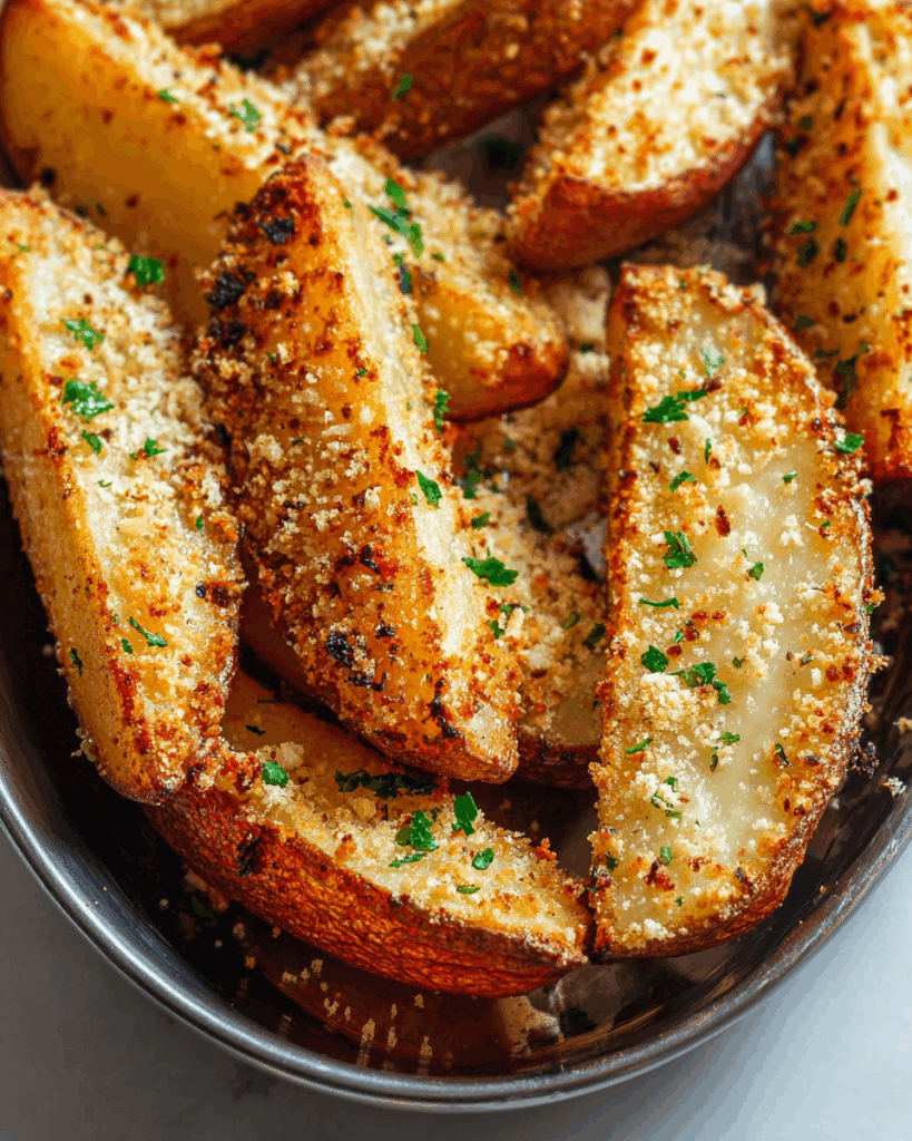 Baked Garlic Parmesan Potato Wedges 3