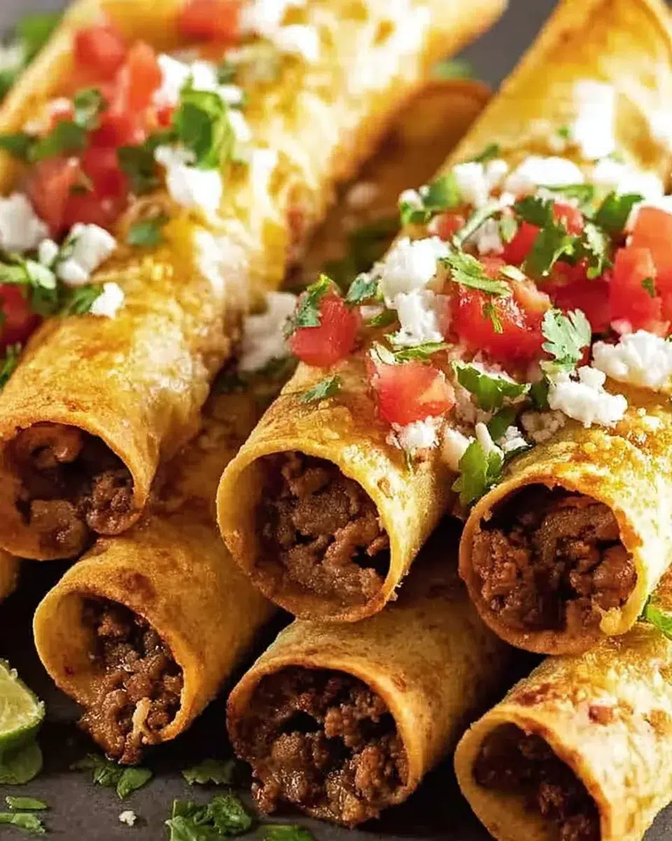 Crispy Oven-Baked Beef Taquitos: A Flavorful Twist!
