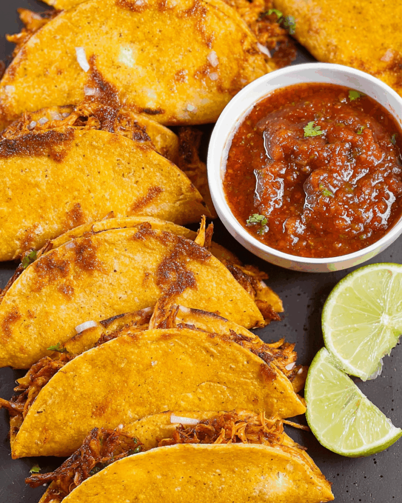 Crispy Shredded Chicken Tacos