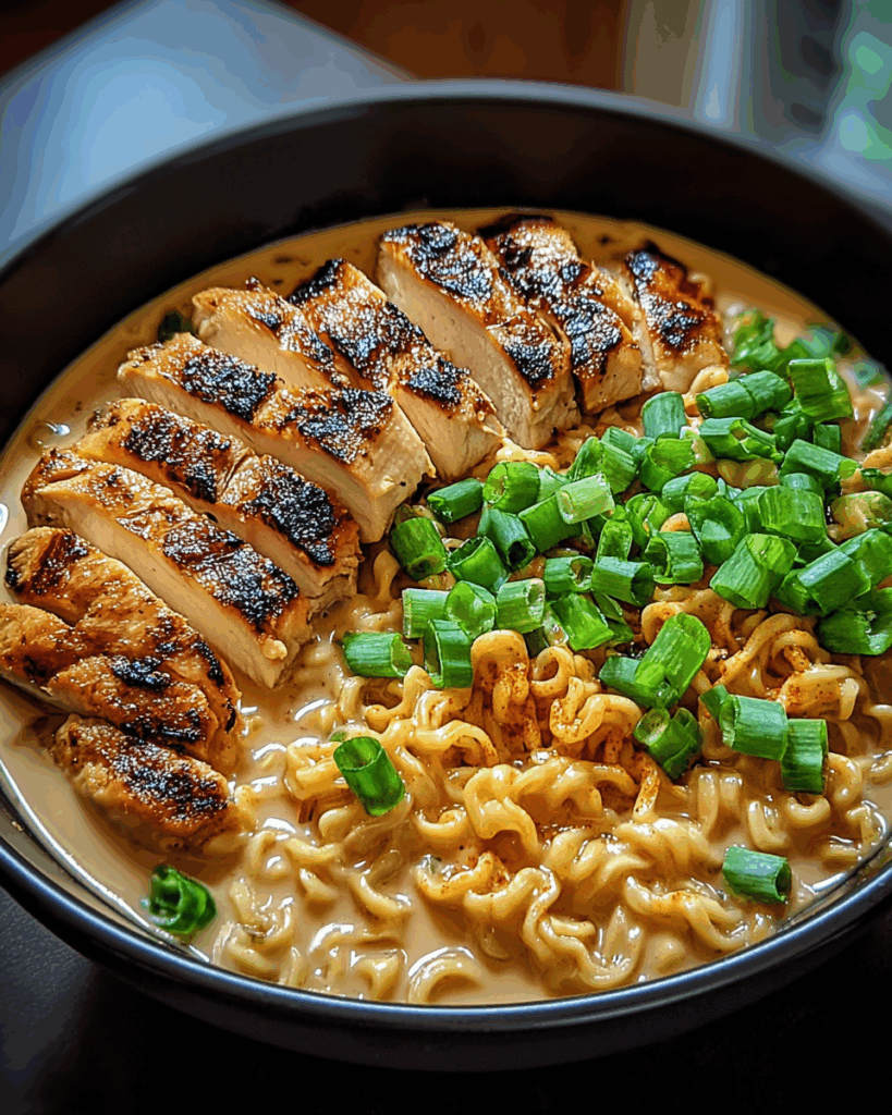 Fiery Chicken Ramen with Creamy Garlic Sauce 2