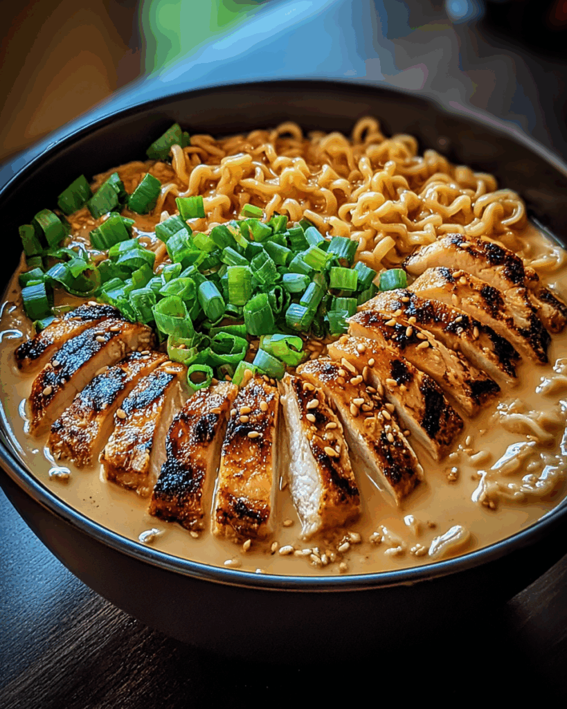 Fiery Chicken Ramen with Creamy Garlic Sauce 3