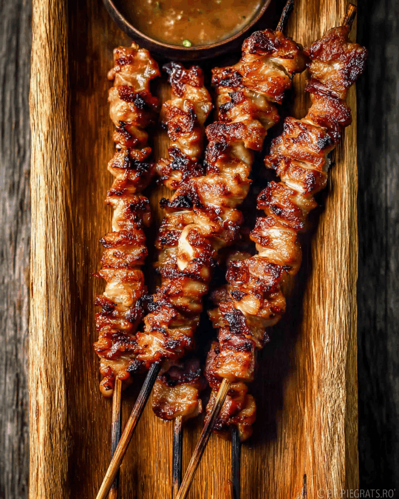 Grilled Chicken Skewers with Peanut Sauce