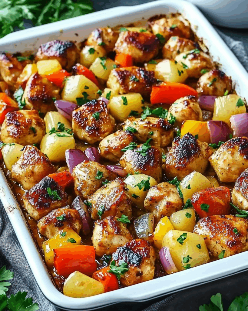Hawaiian Chicken Sheet Pan Meal 3