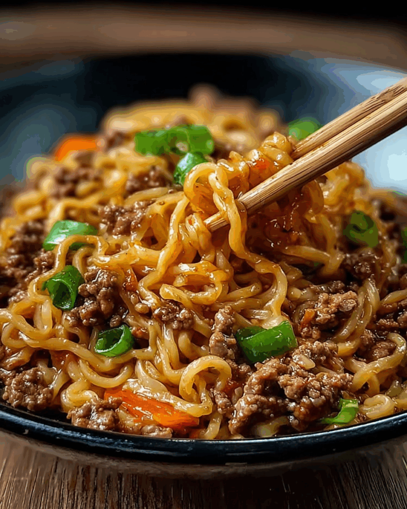 Mongolian Ground Beef Noodles