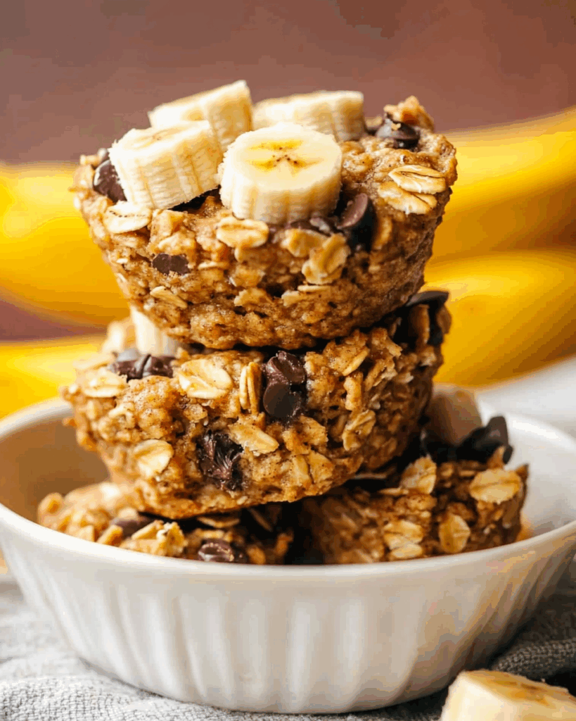 Peanut Butter Banana Baked Oatmeal Cups 2