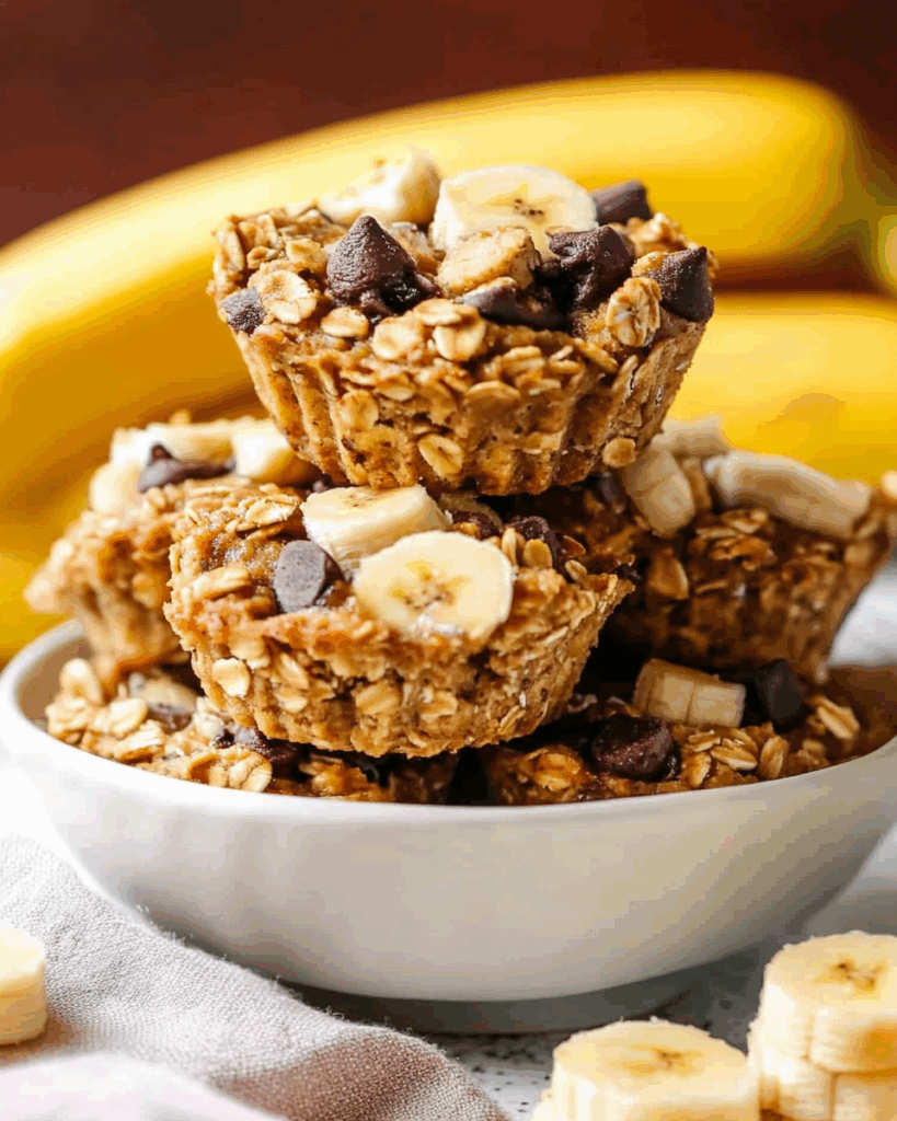 Peanut Butter Banana Baked Oatmeal Cups 3