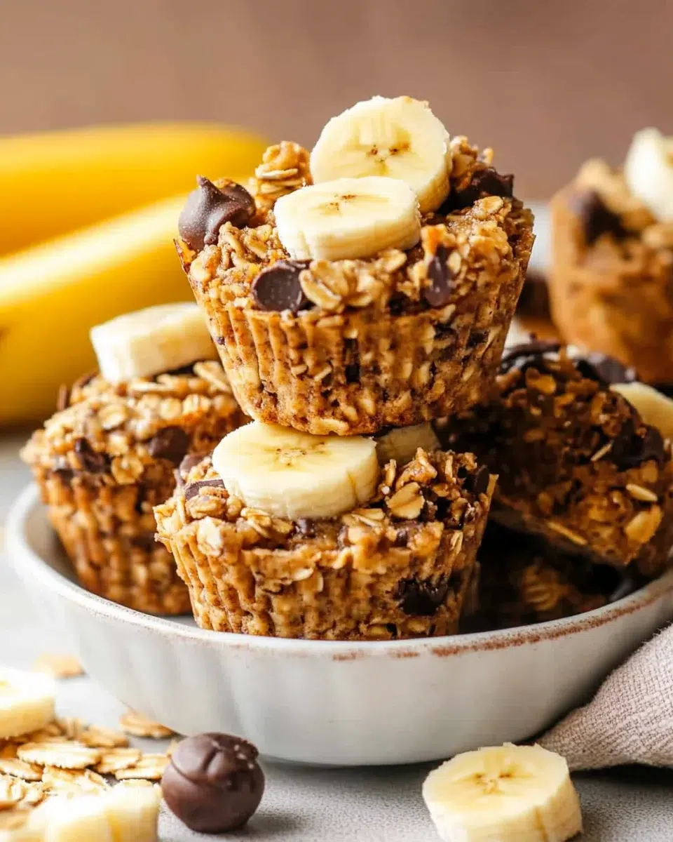 Peanut Butter Banana Baked Oatmeal Cups are irresistible!