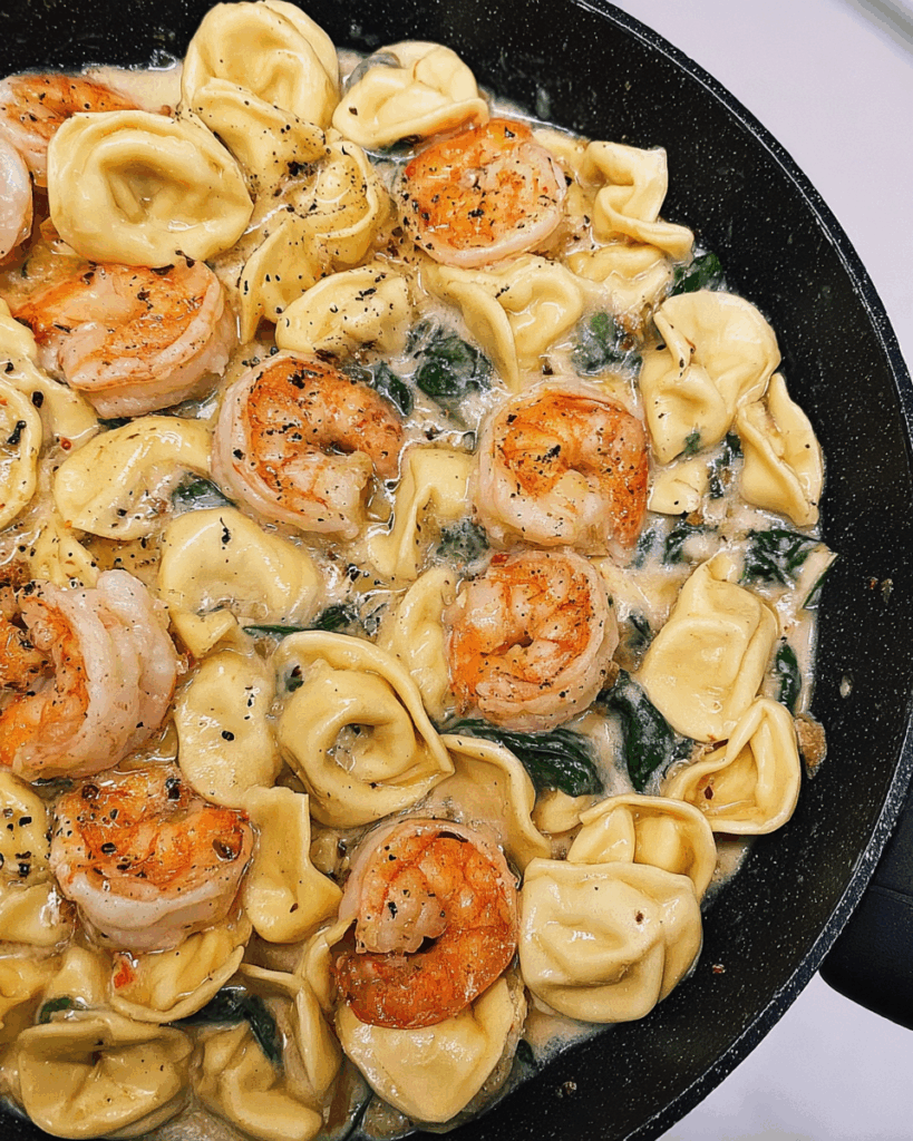 Shrimp and Tortellini in Garlic Sauce 2