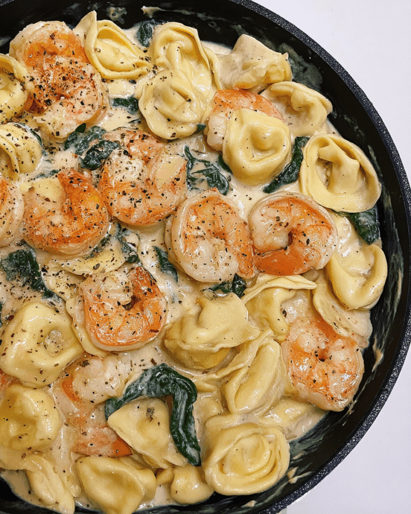 Shrimp and Tortellini in Garlic Sauce 3