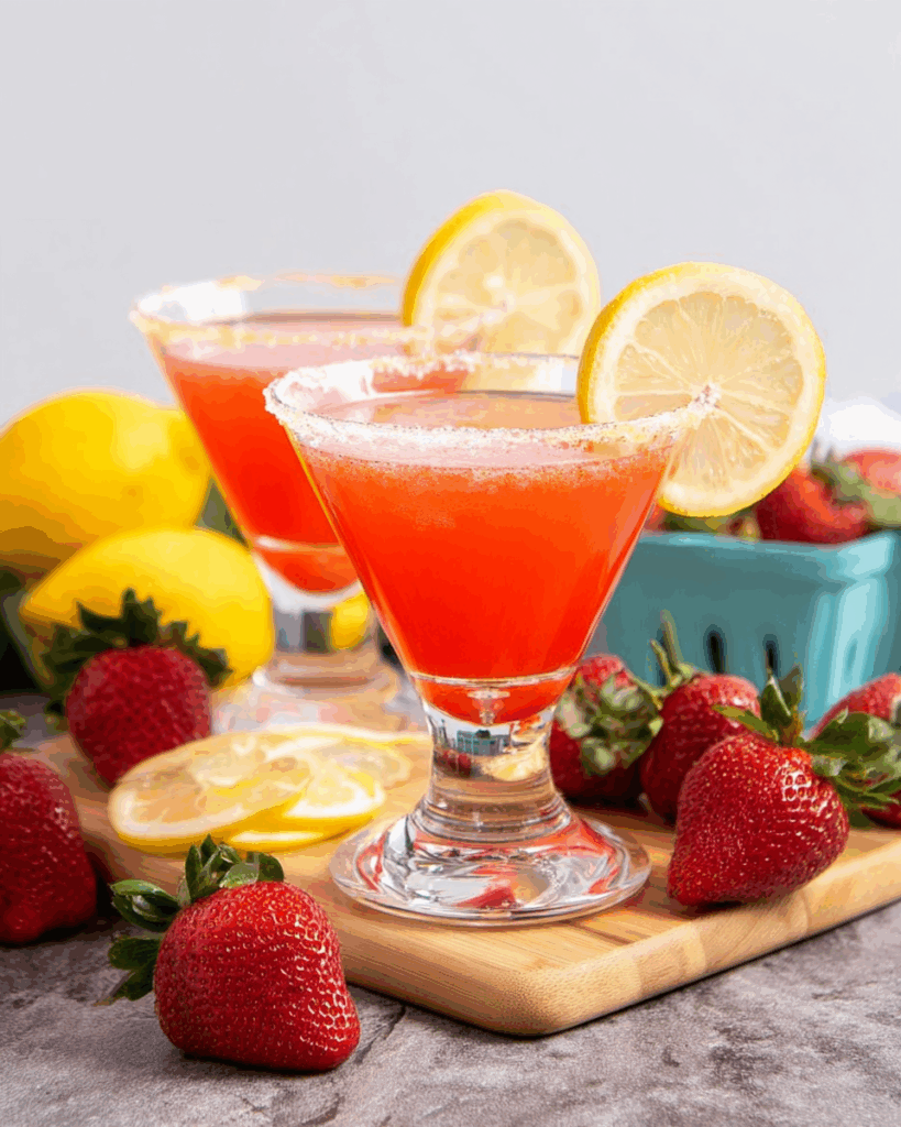 Strawberry Lemon Drop Martini 2