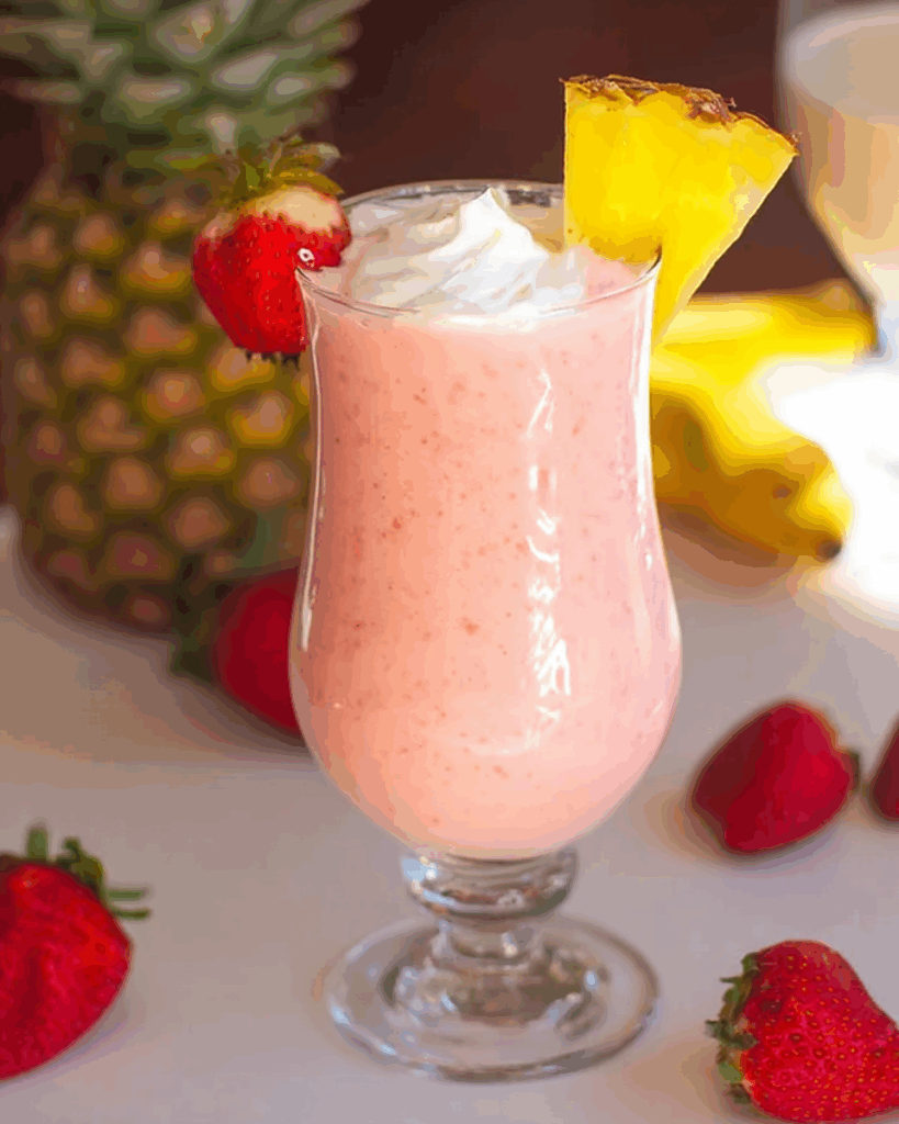 Tropical Strawberry Banana Pina Colada Smoothie