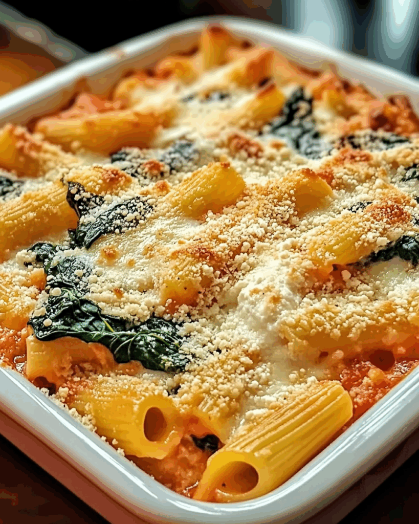 Baked Rigatoni with Spinach and Ricotta 3