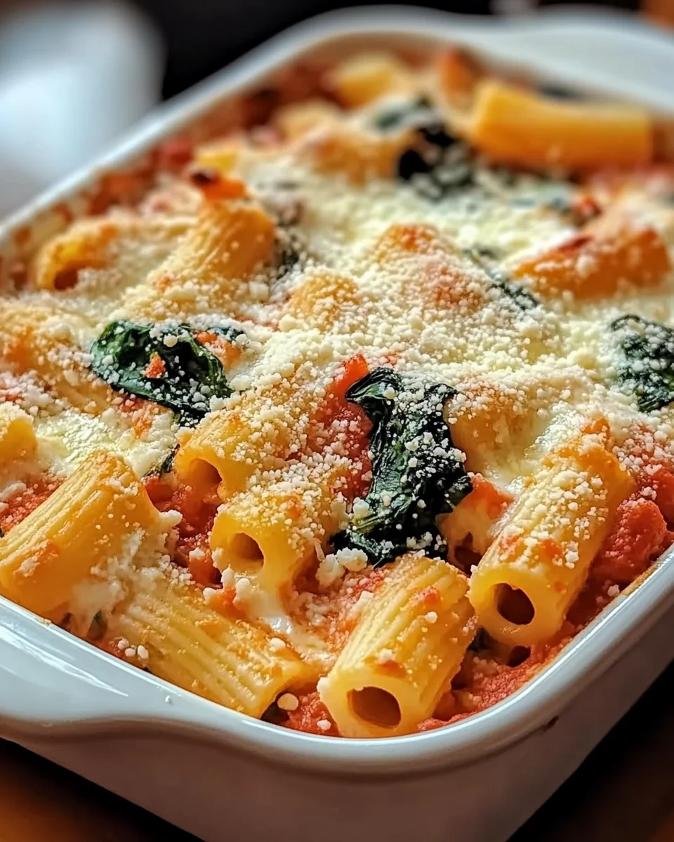 Baked Rigatoni with Spinach and Ricotta made easy!