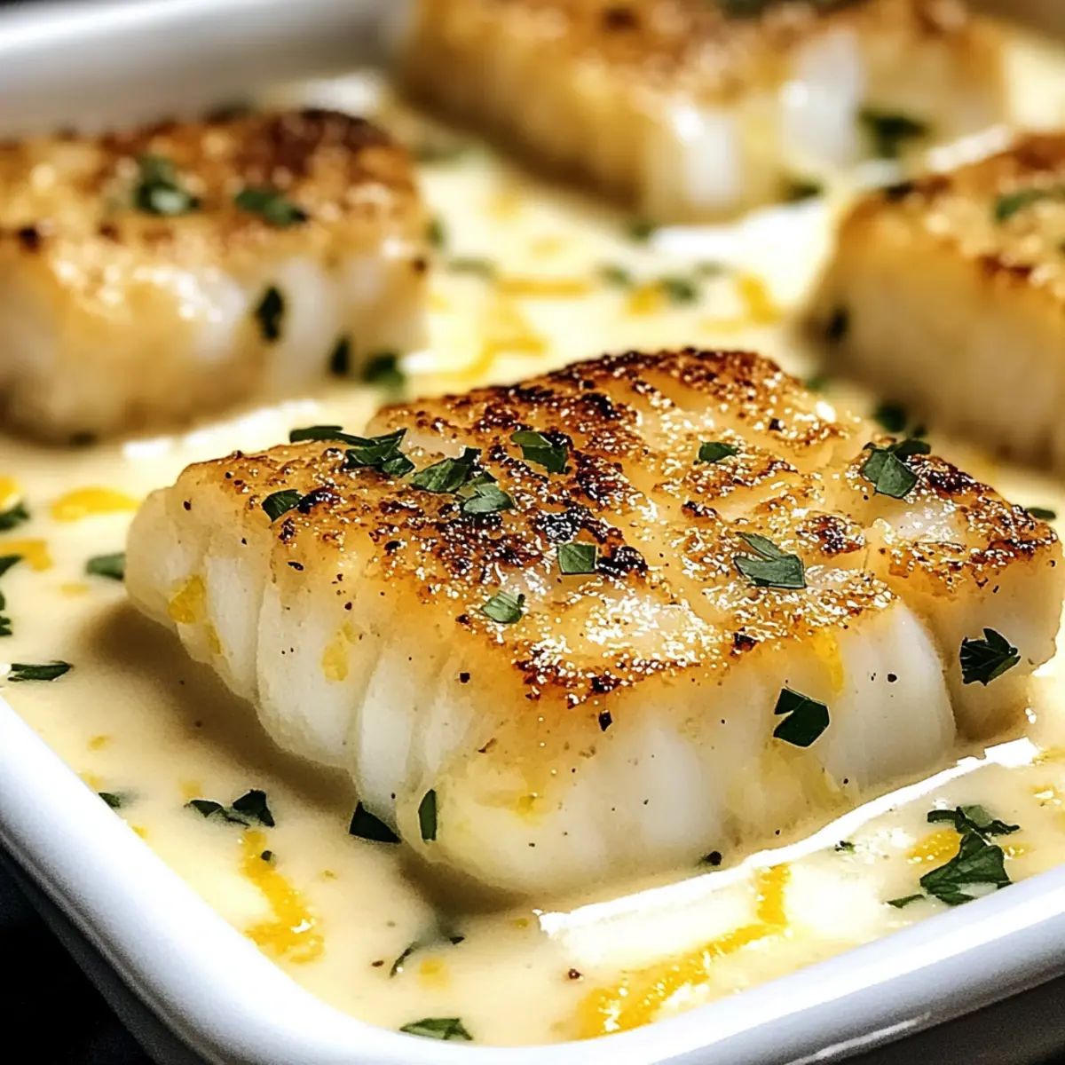 Baked Cod in Coconut Lemon Cream Sauce: A Tropical Delight