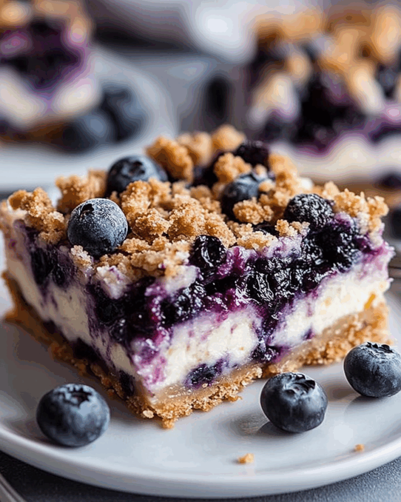 Blueberry Crisp Cheesecake Bars 3