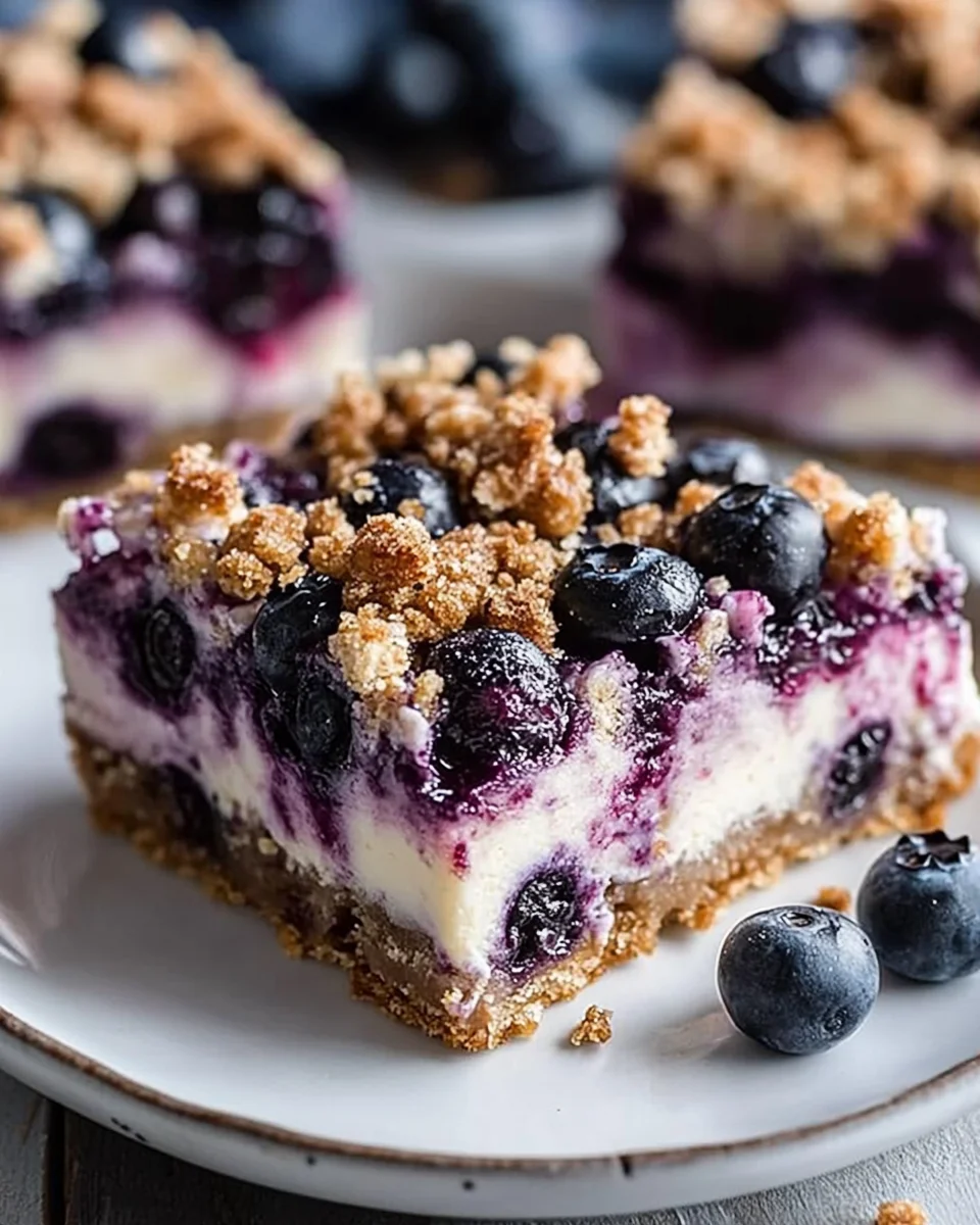Blueberry Crisp Cheesecake Bars: Experience this Delight!
