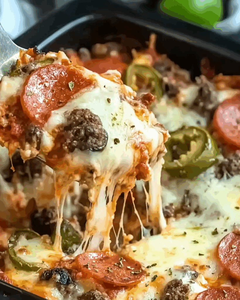 Cheesy Low Carb Pizza Casserole 3
