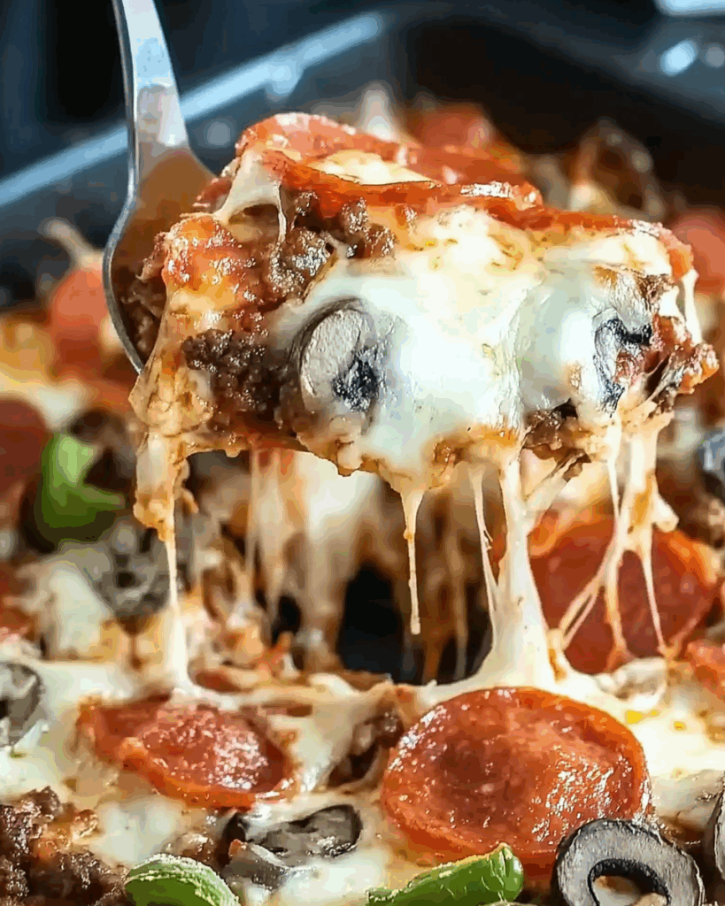 Cheesy Low Carb Pizza Casserole