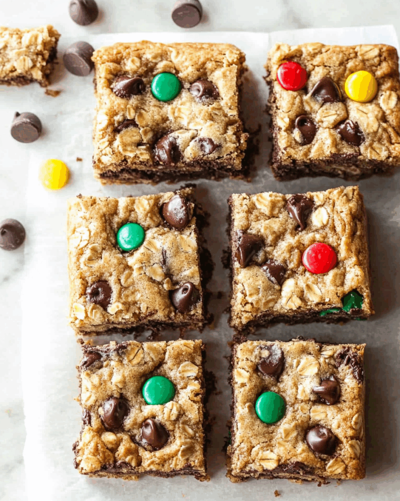Chewy Chocolate Chip Oatmeal Cookie Bars