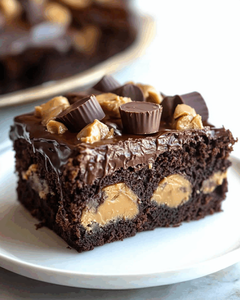 Chocolate Peanut Butter Cup Earthquake Cake 2