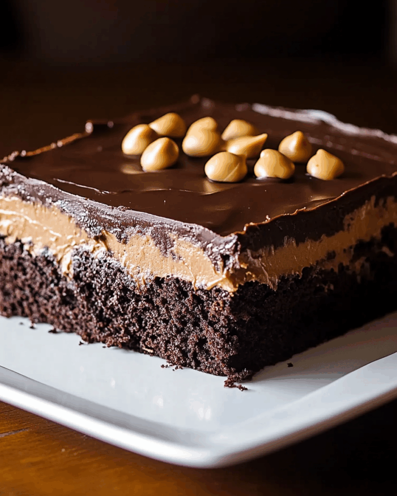 Chocolate Peanut Butter Texas Sheet Cake 2