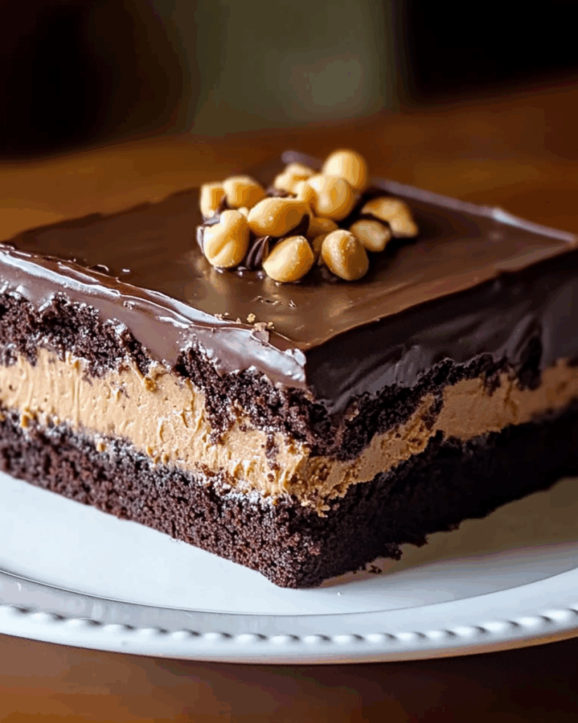 Chocolate Peanut Butter Texas Sheet Cake