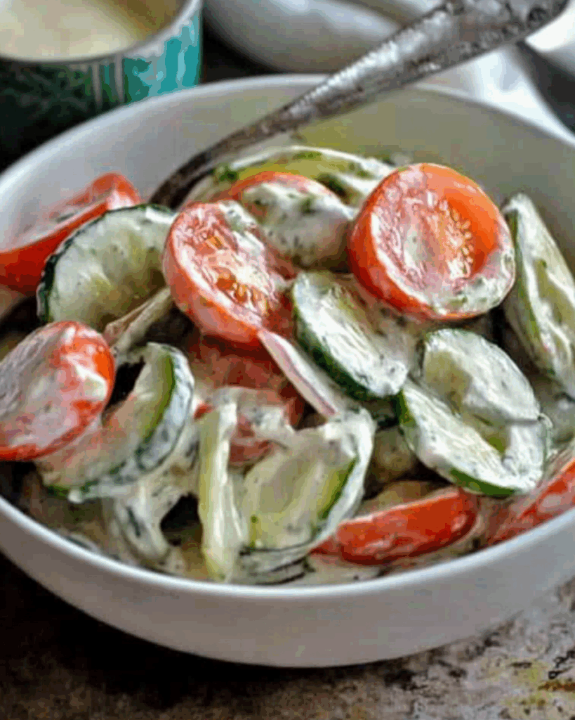 Creamy Cucumber Tomato Salad 2