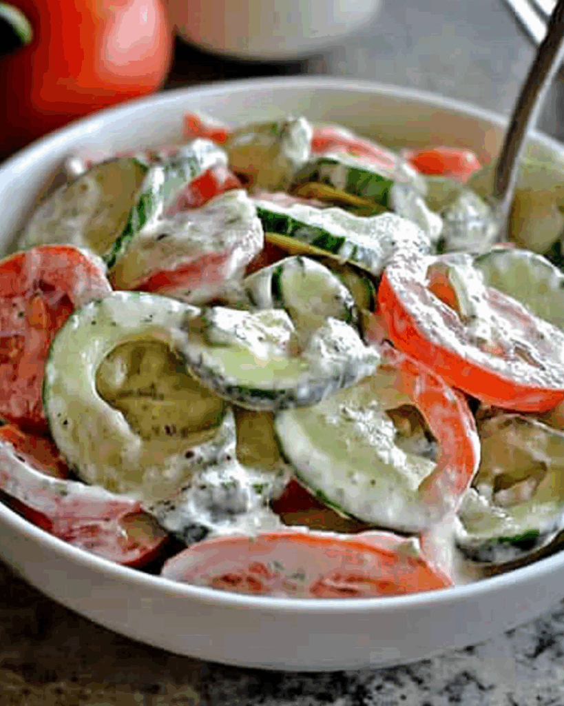 Creamy Cucumber Tomato Salad 3