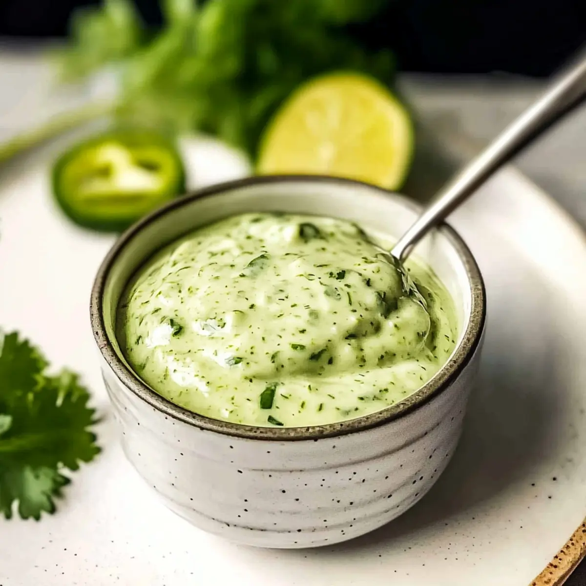 Creamy Cilantro Garlic Sauce With Jalapeños & Limes Bliss