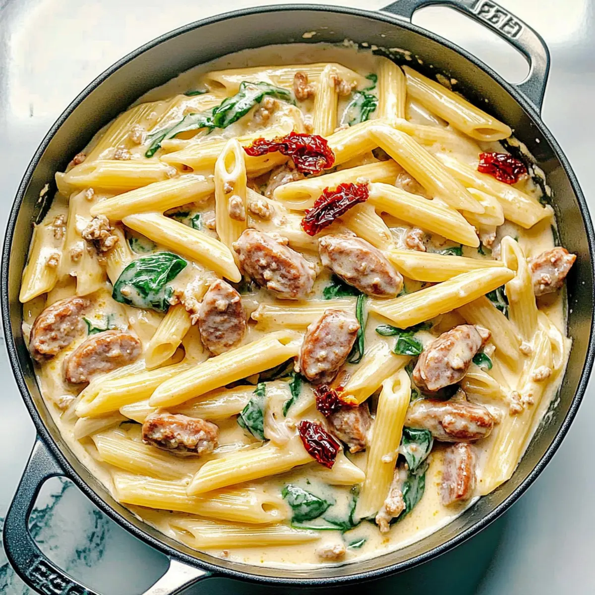 Creamy Tuscan Sausage Pasta gktugo
