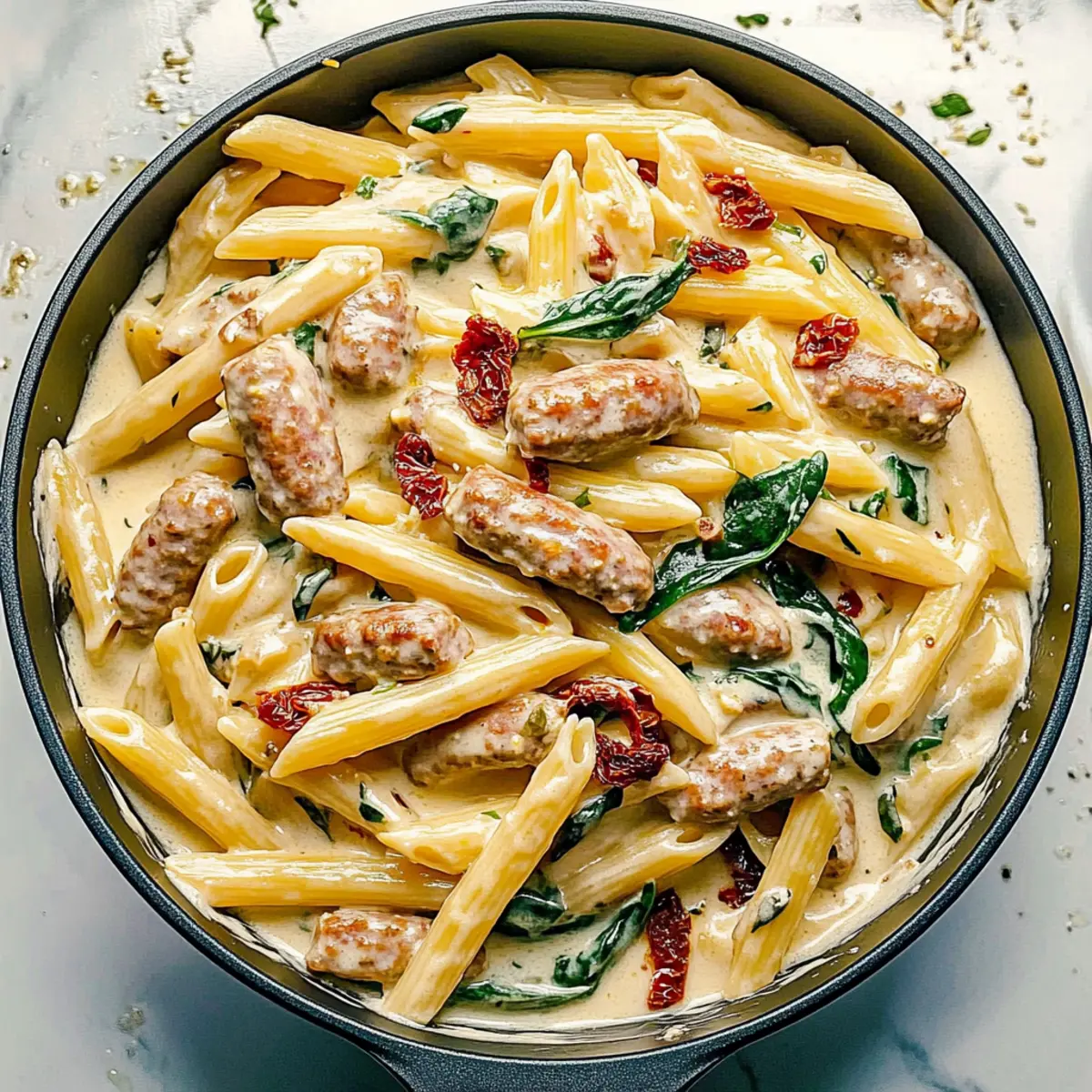 Creamy Tuscan Sausage Pasta qrr5pa