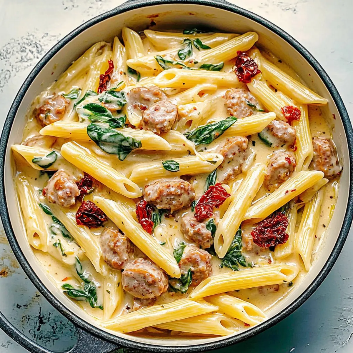Creamy Tuscan Sausage Pasta for Cozy Dinner Vibes