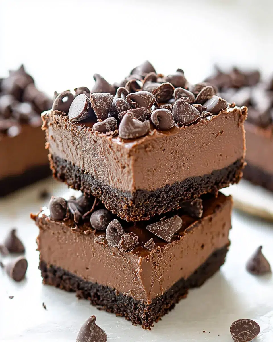 Death by Chocolate No-Bake Cheesecake Bars are irresistible!