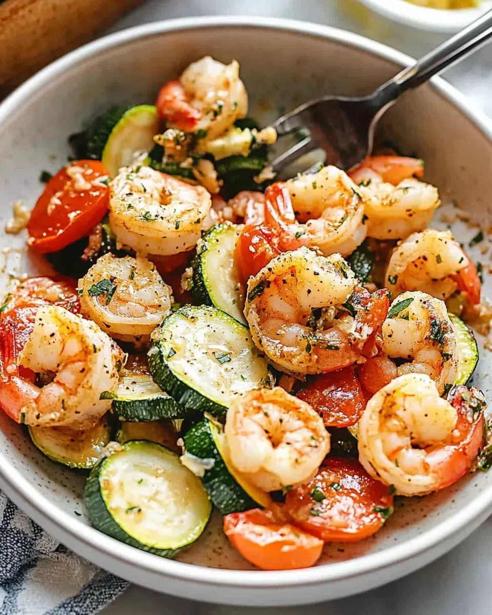 Garlic Parmesan Roasted Shrimp and Zucchini for Dinner!