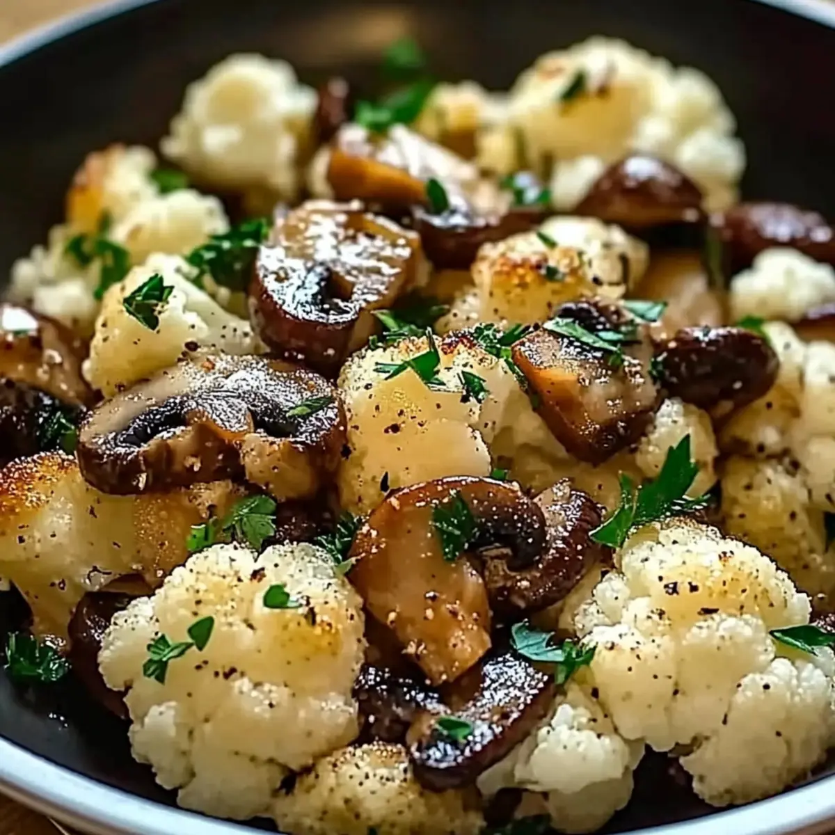 Garlic Cauliflower Mushroom Skillet ohwifo