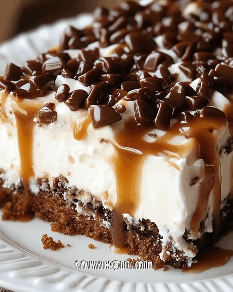 Gooey Caramel Turtle Poke Cake 2