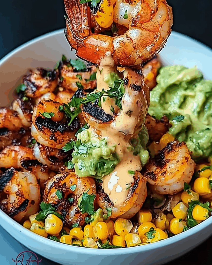 Grilled Shrimp Bowl with Avocado Corn Salsa 3