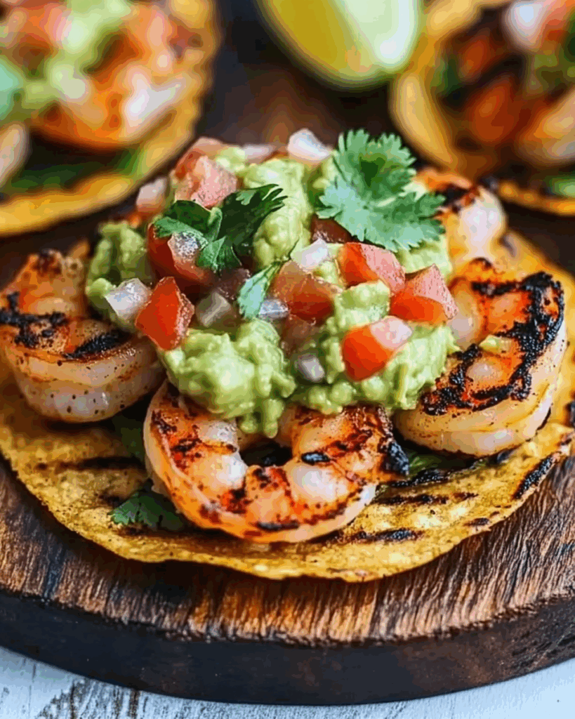 Grilled Shrimp Tostadas with Guacamole and Pico de Gallo 2