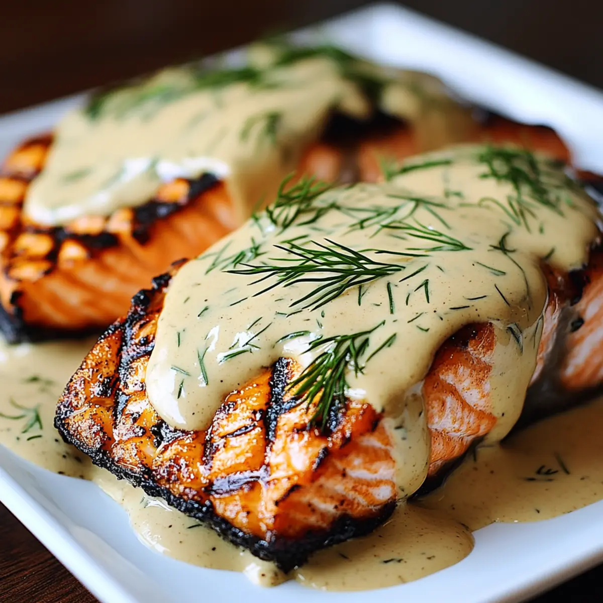 Grilled Salmon with Dijon Mustard Sauce gthykw