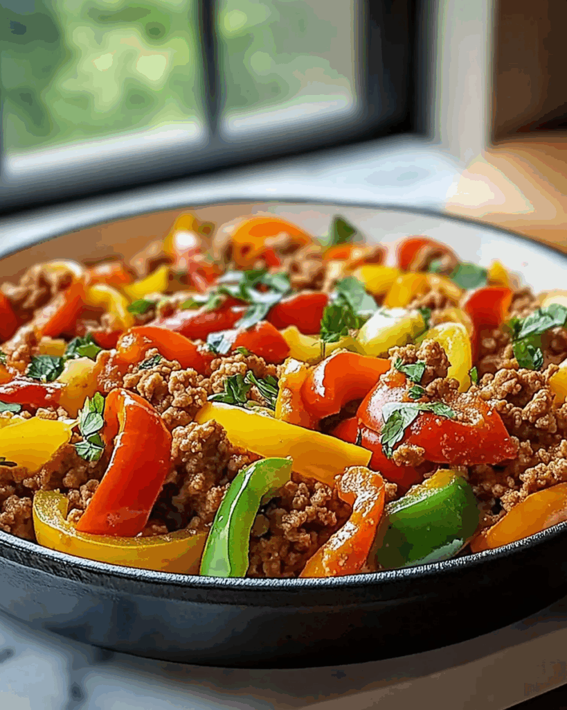 Ground Turkey and Peppers Skillet 2