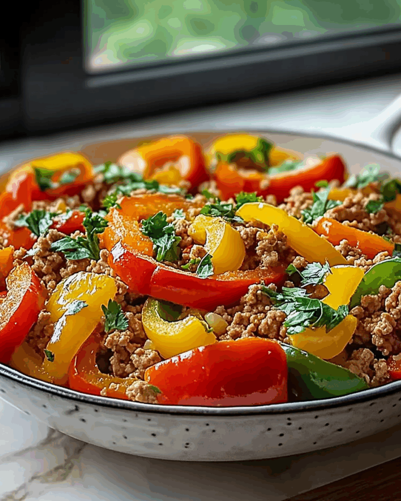 Ground Turkey and Peppers Skillet 3
