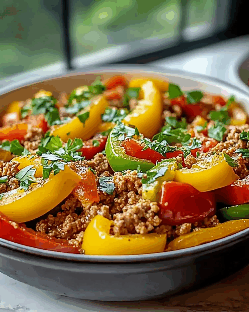 Ground Turkey and Peppers Skillet