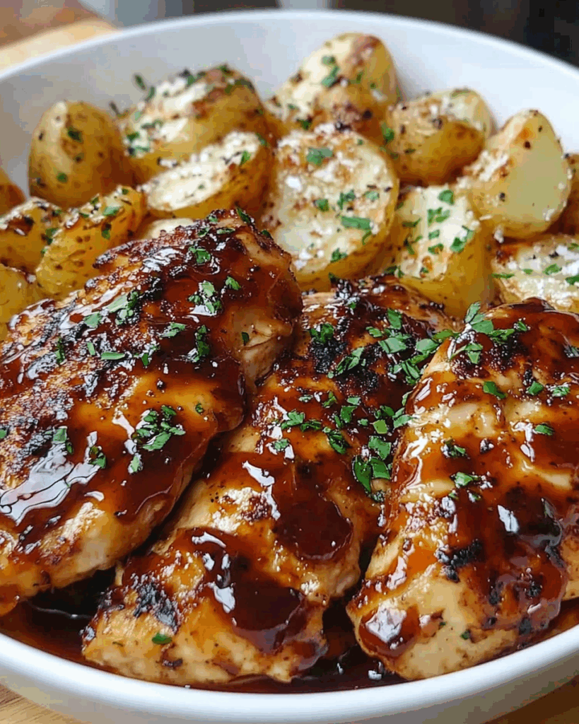Honey BBQ Chicken with Garlic Parmesan Potatoes 3
