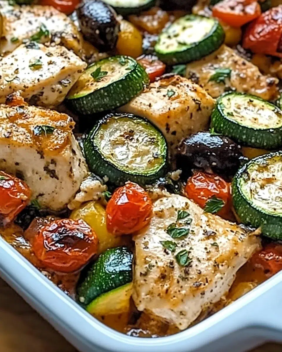 Mediterranean Chicken and Zucchini Bake Delight Awaits!