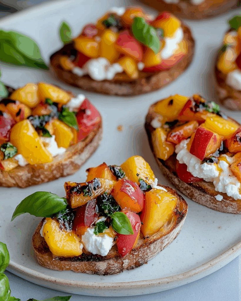 Peach Bruschetta with Whipped Ricotta 3