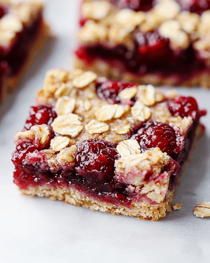 Raspberry Oatmeal Crumble Bars