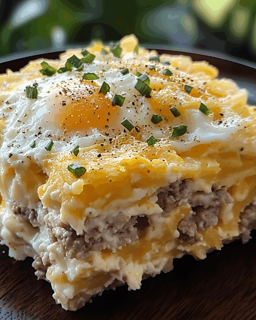 Sausage Egg and Cream Cheese Hashbrown Casserole 3 1