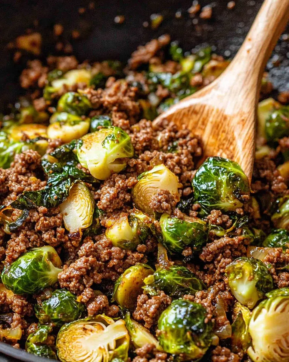 Savory Ground Beef and Brussels Sprouts Skillet Recipe Unveiled!