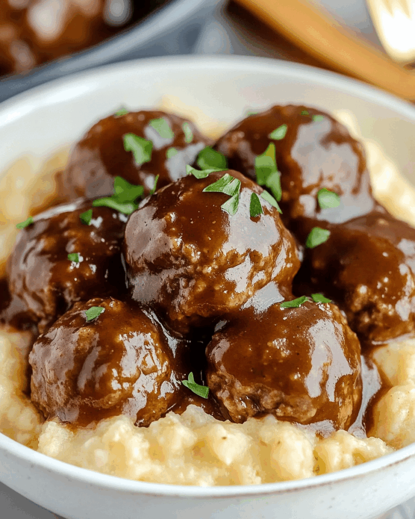 Savory Slow Cooker Salisbury Steak Meatballs 3