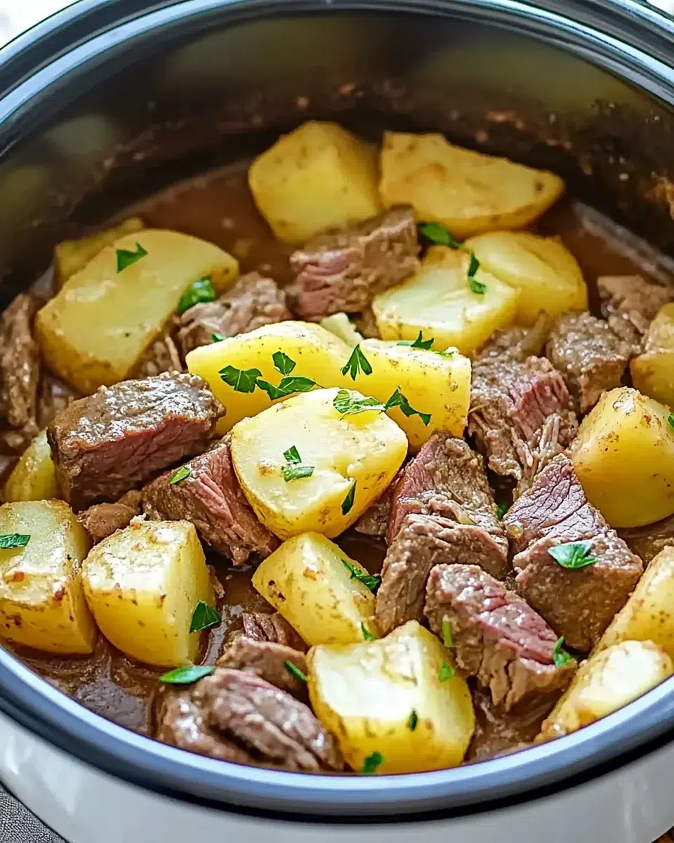 Slow Cooker Steak and Cheddar Potato Casserole Bliss Awaits!